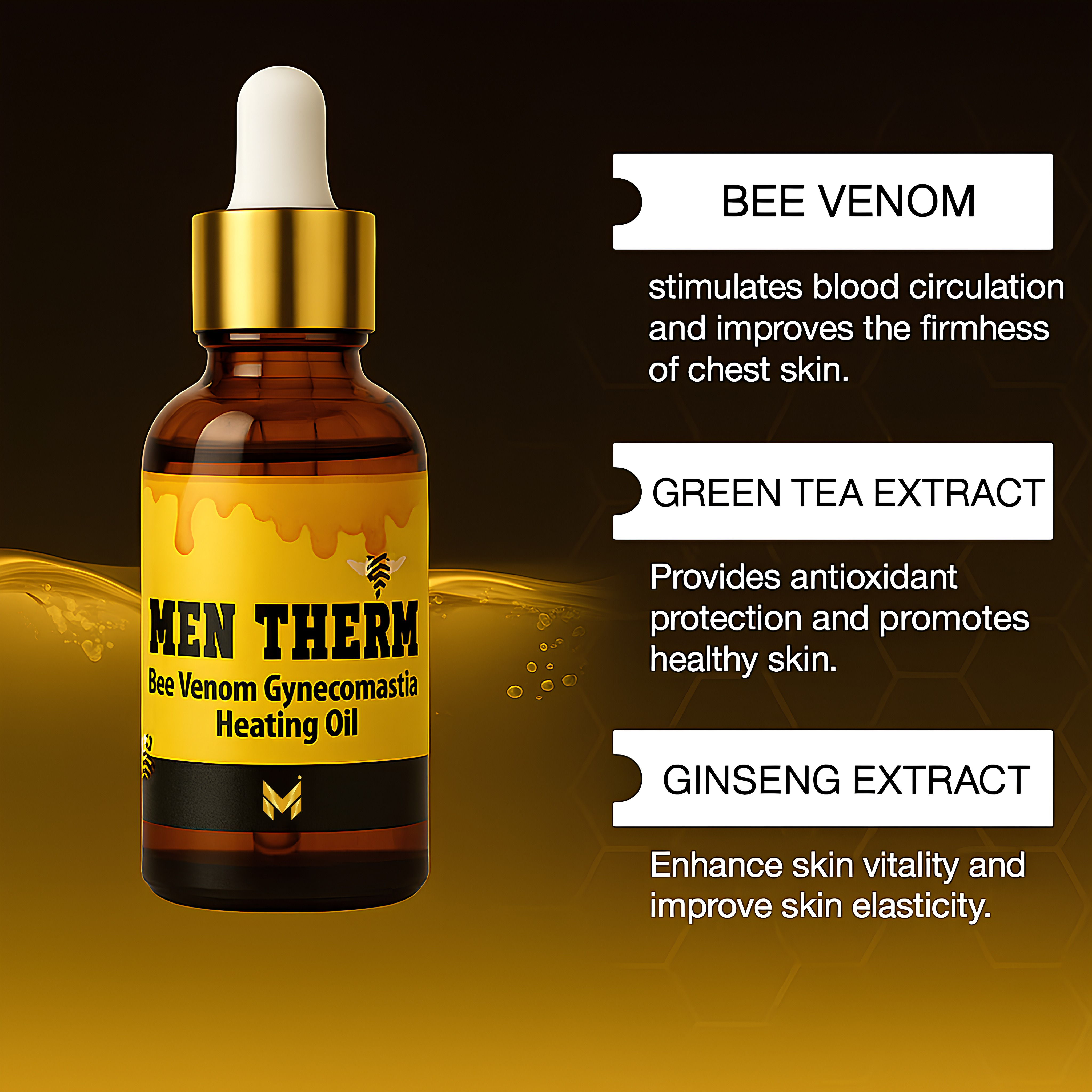 Chest Fat Bee Venom Gynecomastia Heating Oil